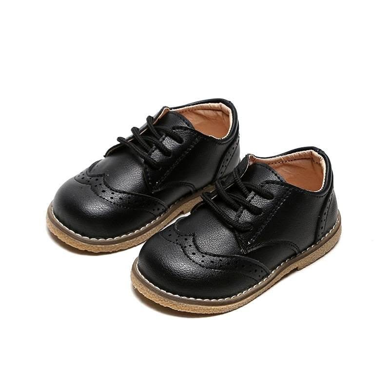 boys black formal oxford shoes