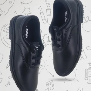 boys black uniform shoes