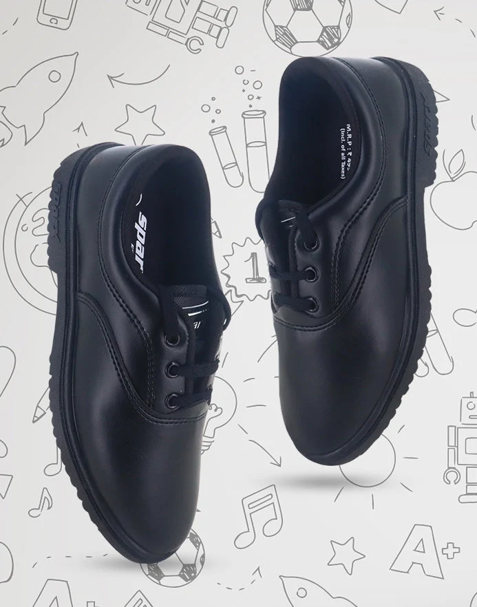 boys black uniform shoes